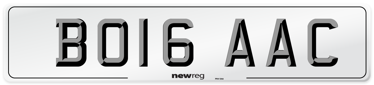 BO16 AAC Number Plate from New Reg